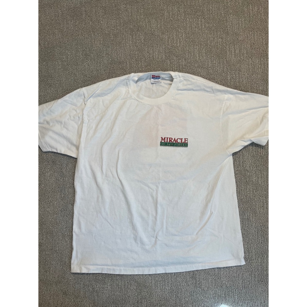 Vintage 1994 Miracle on 34th Street‎ T Shirt Mens XL Hanes Movie Promo White USA